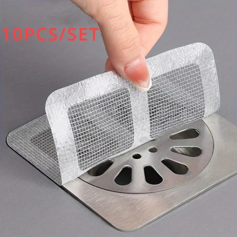 10pcs Disposable Shower Drain Hair Catcher Mesh Shower Drain Covers